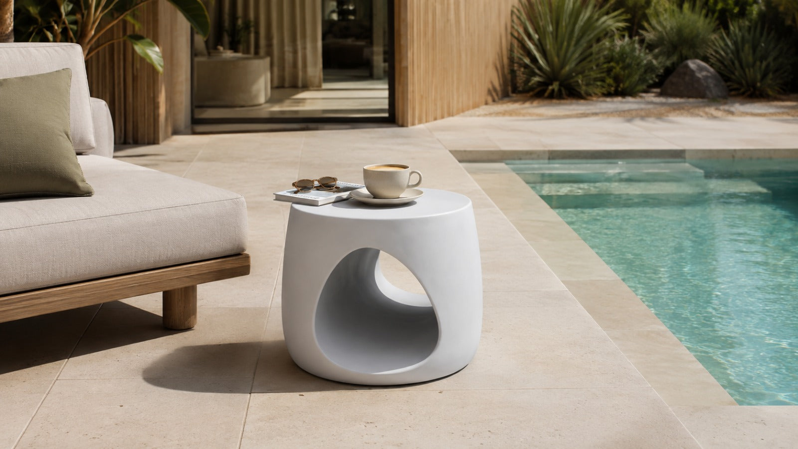 GRC Iyon (Nest) Side Table H46 - White