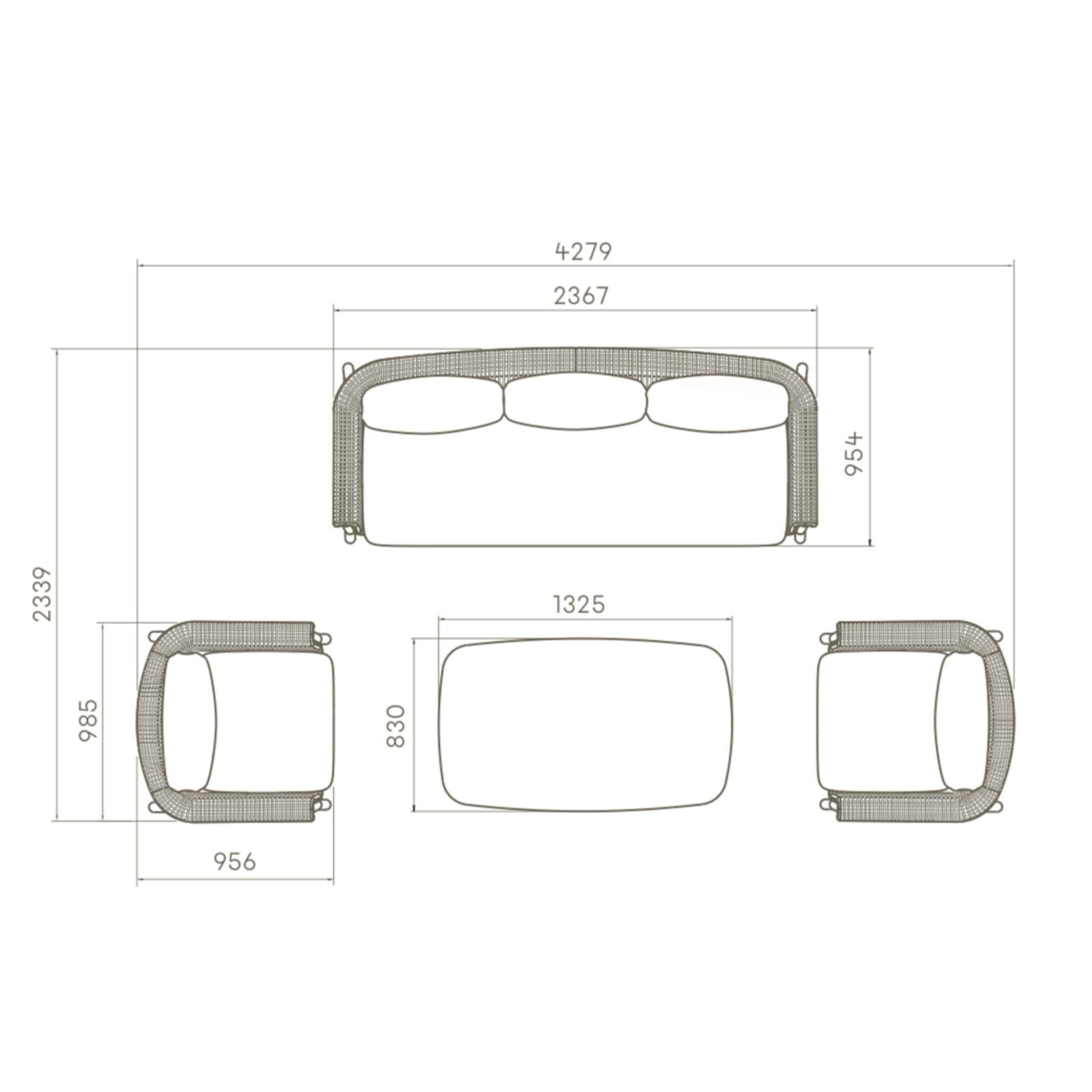 Pisa 3 Pc Outdoor Lounge Setting