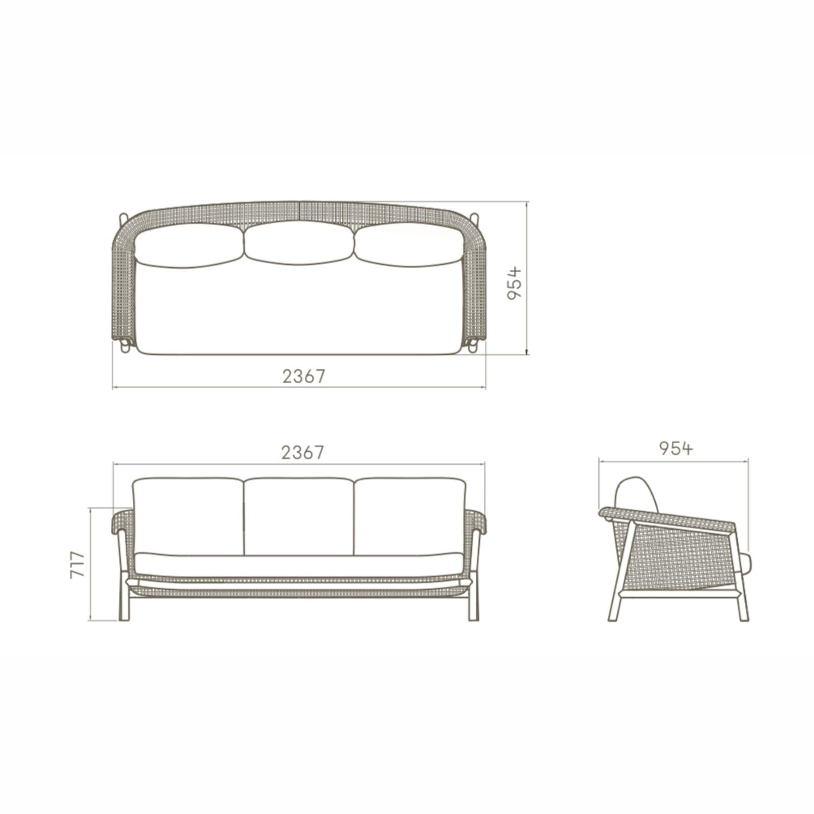 Pisa 3 Pc Outdoor Lounge Setting