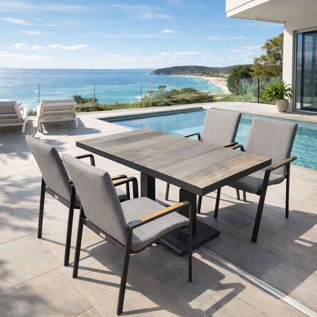 Mayfair Cruz 5pc Outdoor Dining Set - Charcoal