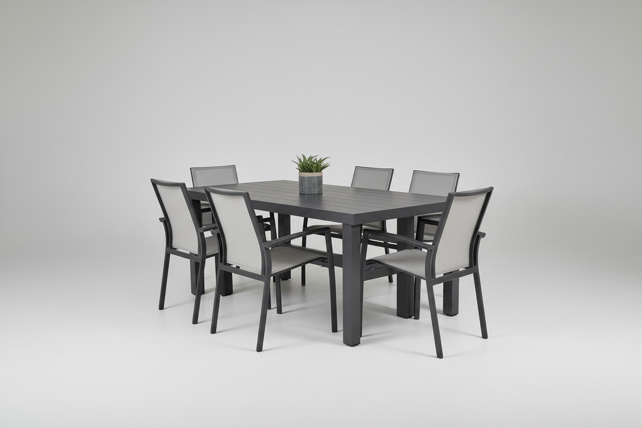 Auburn Dining Table 240cm | Charcoal Aluminium