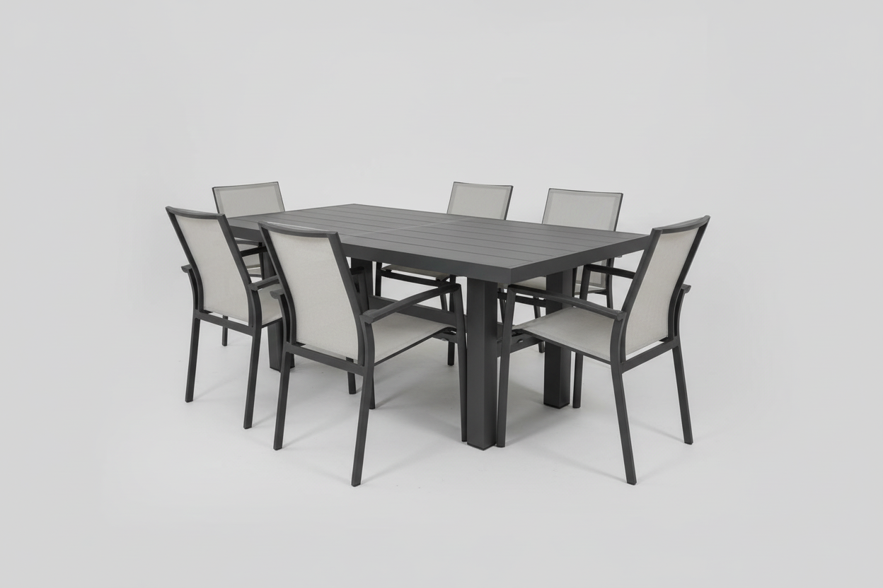 Auburn Dining Table 350cm | Charcoal Aluminium