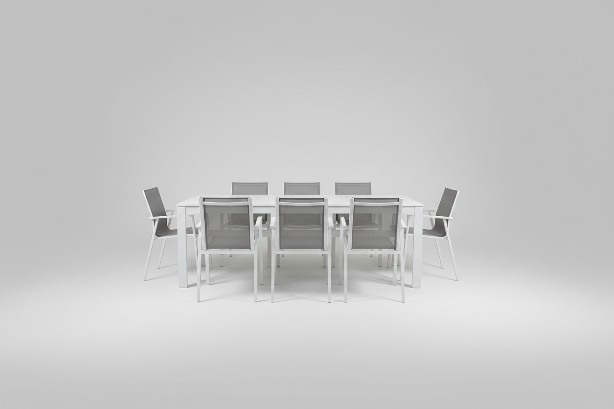 Auburn Dining Table 350cm | White Aluminium