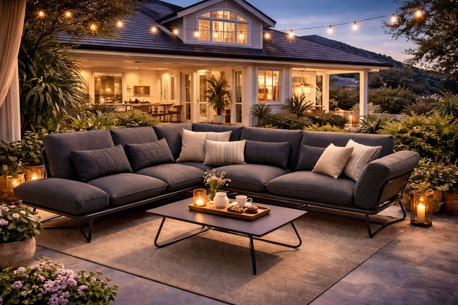 Porsche 5 Pieces Modular | Outdoor Modular Setting | Aluminium & Sunbrella