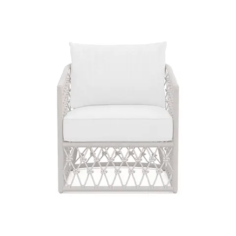 Amelia Outdoor Lounge Setting | White Aluminium & Rope