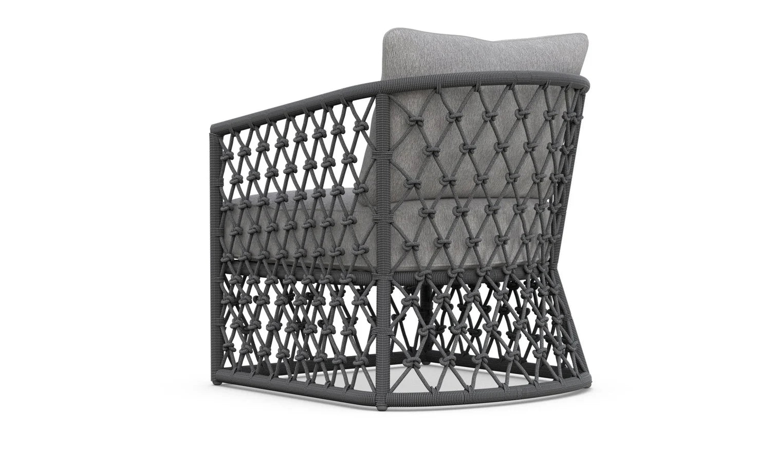 Amelia Outdoor Lounge Setting | Charcoal Aluminium & Rope