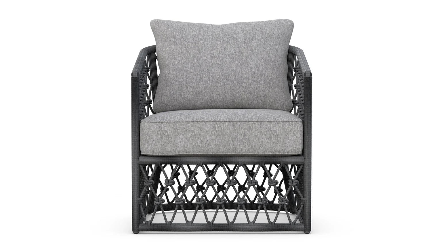 Amelia Outdoor Lounge Setting | Charcoal Aluminium & Rope