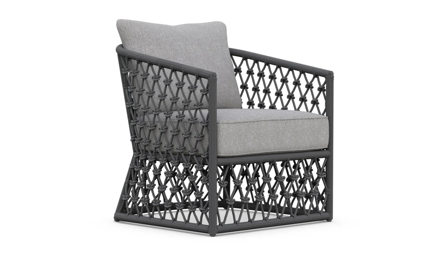 Amelia Outdoor Lounge Setting | Charcoal Aluminium & Rope