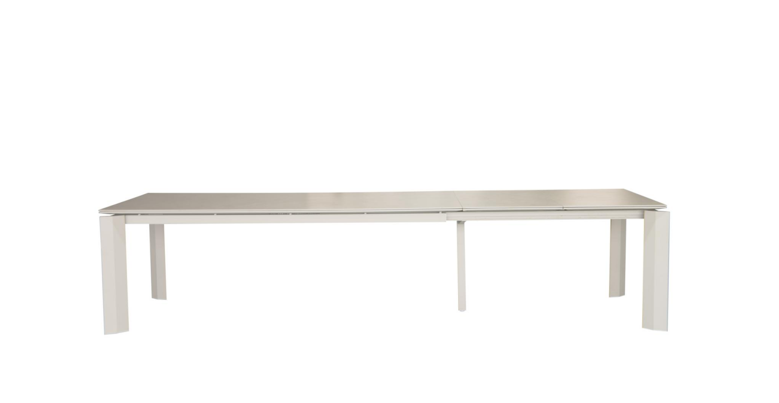 Captiva Extension Dining Table 220/280/340 | White & Charcoal | Ceramic Glass