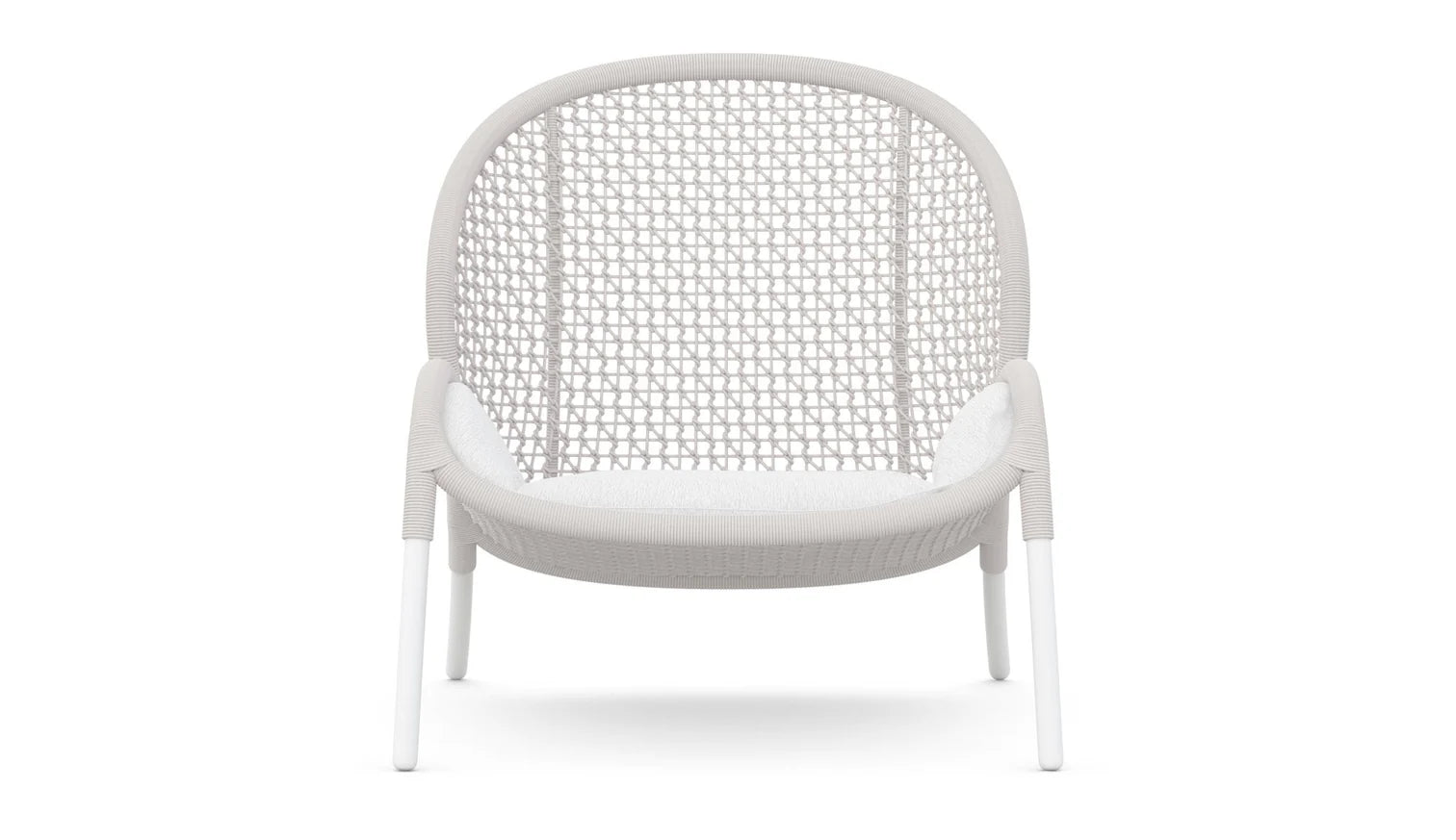 Dune Single Sofa Chair | White Aluminium & Rope