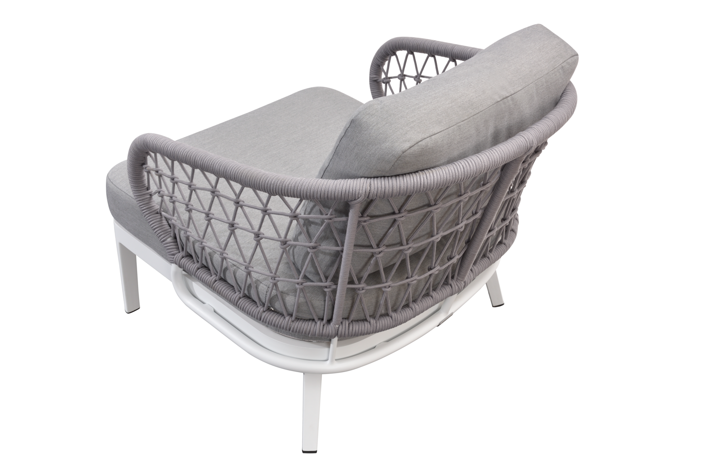 Jazz 4 Pc Outdoor Lounge Setting | Charcoal Rope & White Aluminium