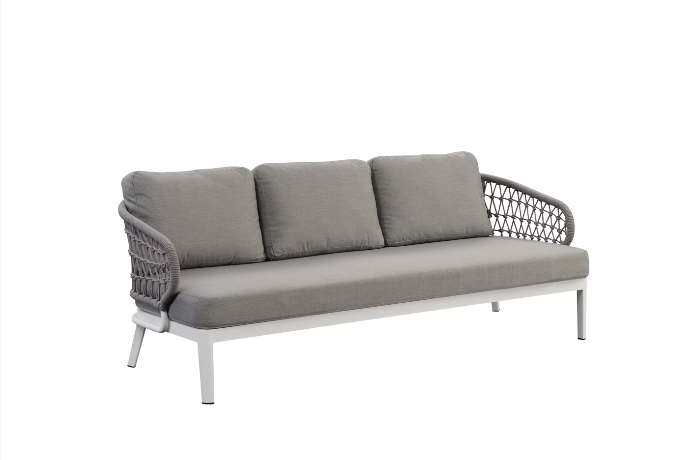 Jazz 4 Pc Outdoor Lounge Setting | Charcoal Rope & White Aluminium