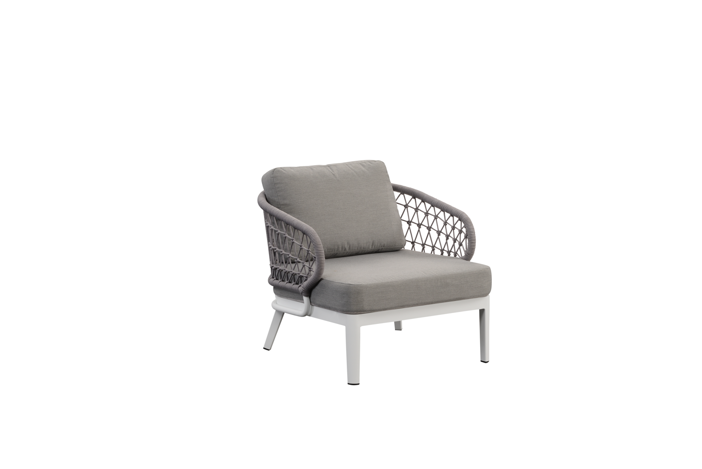 Jazz 4 Pc Outdoor Lounge Setting | Charcoal Rope & White Aluminium