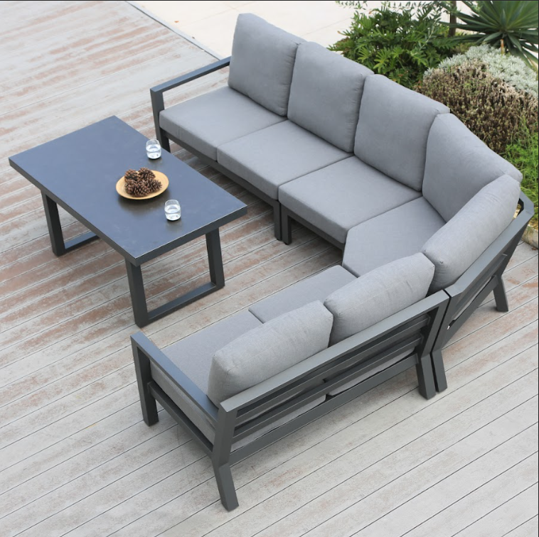 Madrid V3 5 Pc Outdoor Modular Setting White | Charcoal