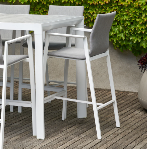 Mayfair (Bronte) Barstool - White | Charcoal