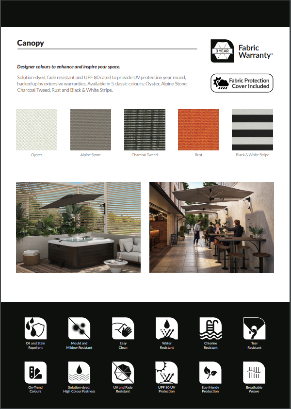 Retreat Wall Mounted Umbrella | 2.7m Octagonal