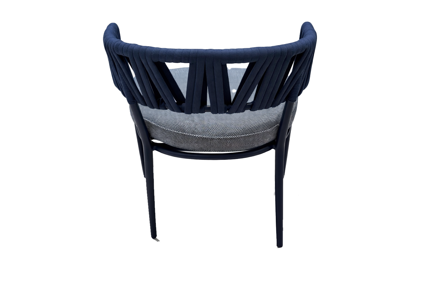 Swipe Carver Chair | Blue Aluminium & Rope