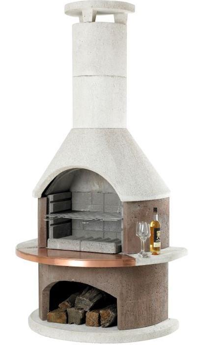 Outdoor Fireplace & BBQ | Rondo (White/Mocca/Grey)