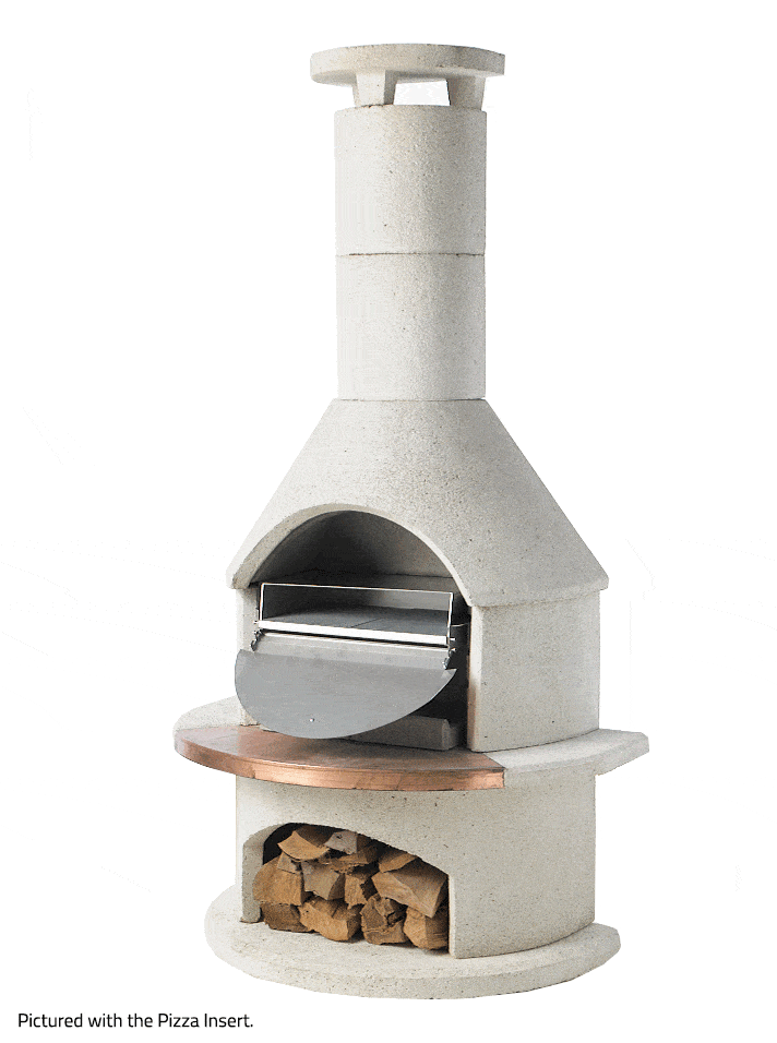 Outdoor Fireplace & BBQ | Rondo (White/Mocca/Grey)