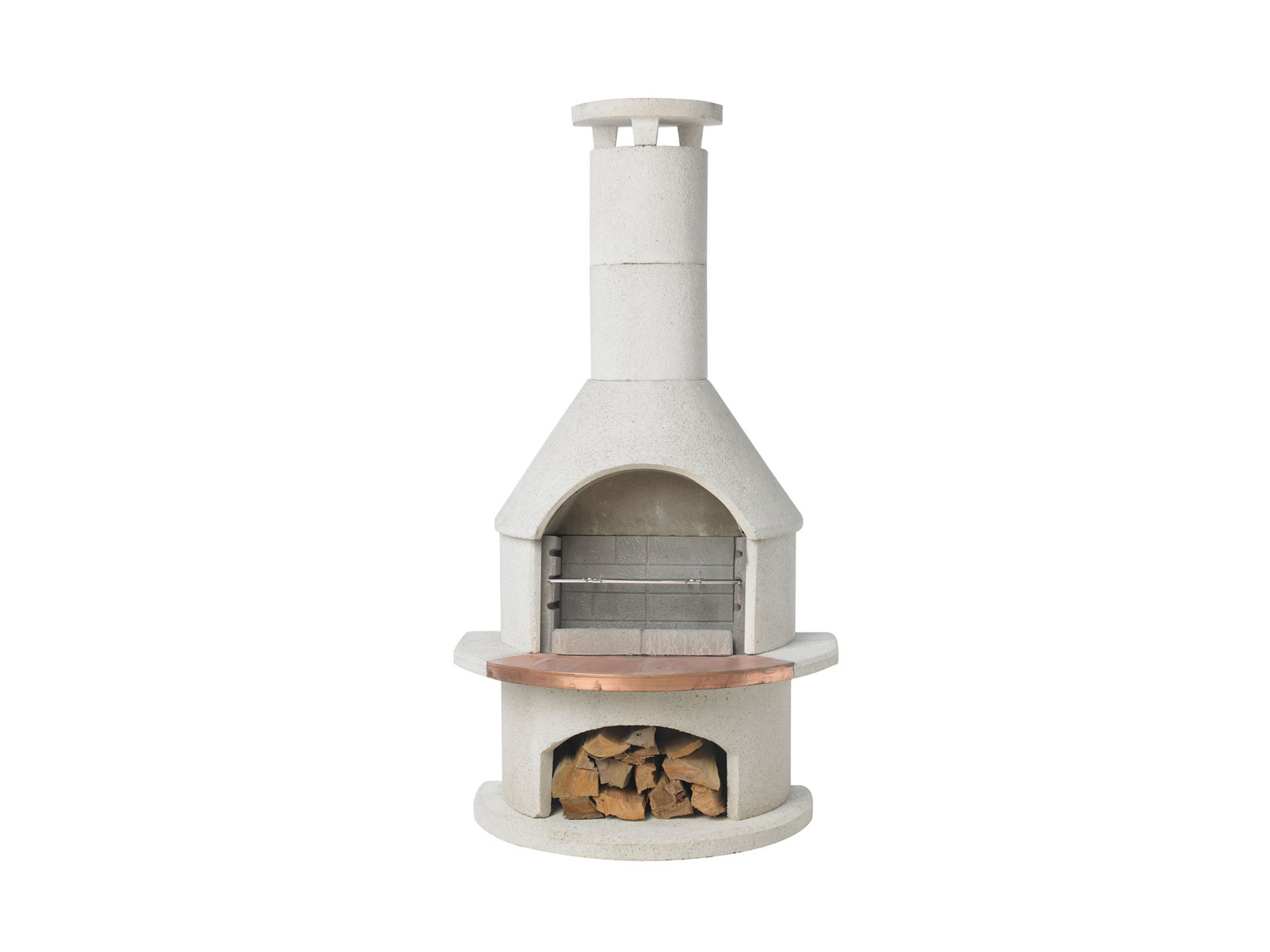 Outdoor Fireplace & BBQ | Rondo (White/Mocca/Grey)