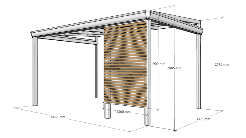 Sunshade Pergola 3x4.6m