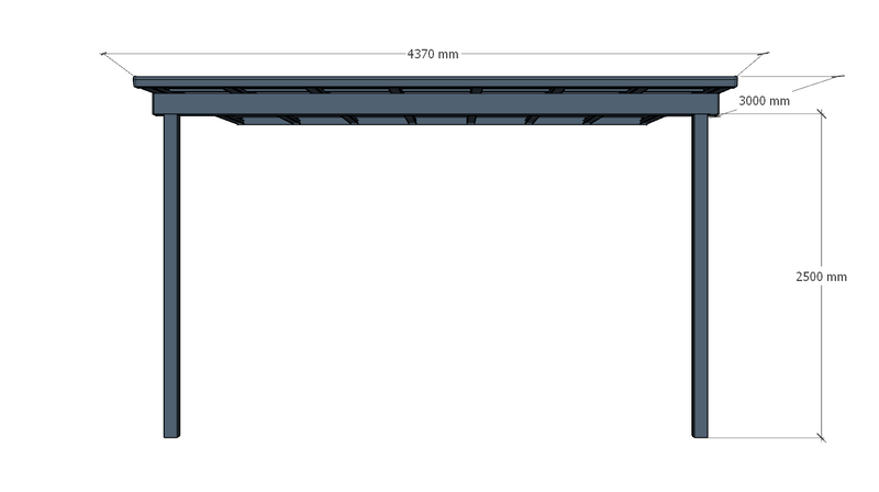 Terrace Roof Pergola 3x4.37m