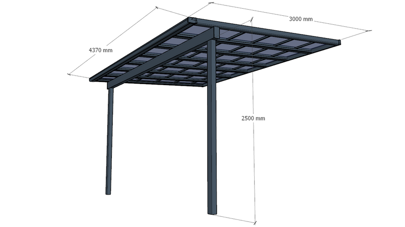 Terrace Roof Pergola 3x4.37m