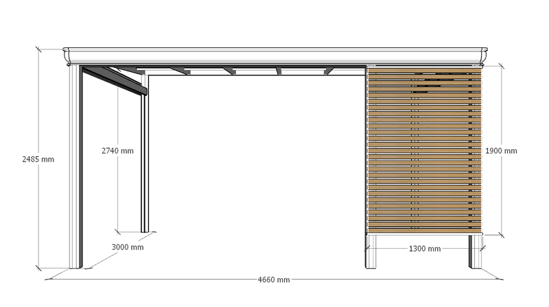 Sunshade Pergola 3x4.6m