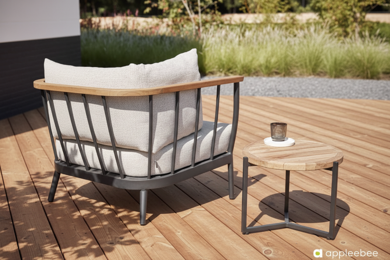 Condor 5 Pc Outdoor Lounge Setting | 3 Seater Version | Black