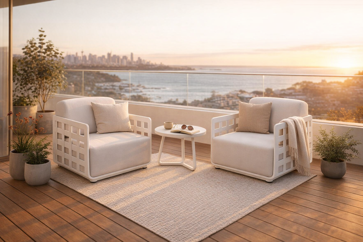 Coco 3 Pc Outdoor Balcony Setting Orange