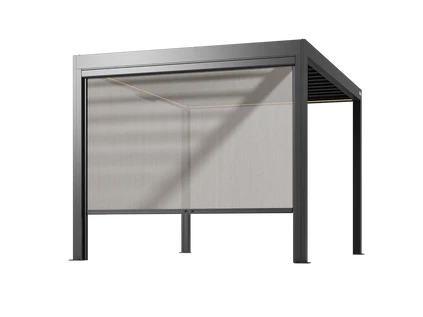 Outdoor canopy with mesh screen on a white background