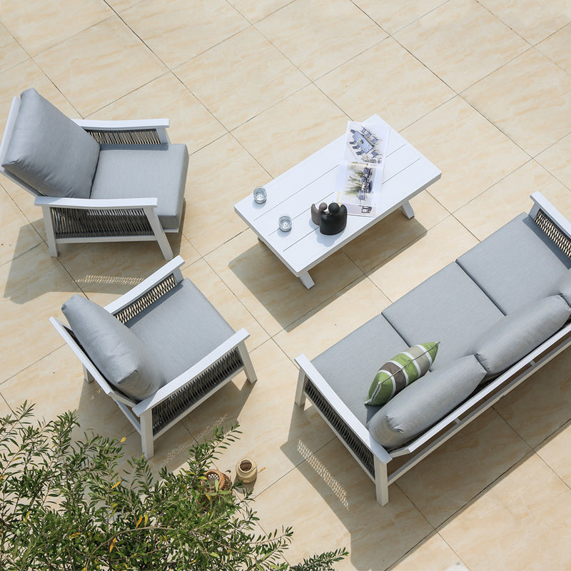 Pearl 6 Pc Outdoor Lounge Setting White