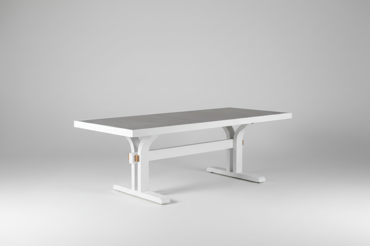 HVW Harbour Bridge Fixed Dining Table 206 Sintered Stone - White