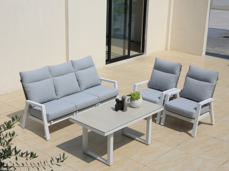 Alura 4 Pc Recliner Outdoor Lounge Setting White