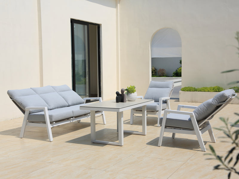 Alura 4 Pc Recliner Outdoor Lounge Setting White