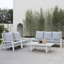 Boston 4 Pcs Recliner 2.0 | Outdoor Lounge Setting | Aluminium & Teak