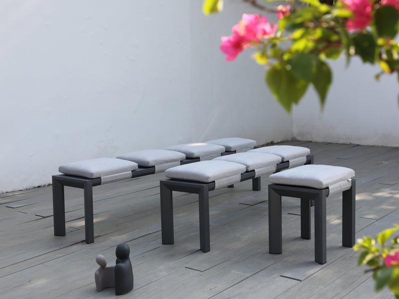 Berlin Outdoor Bench | White Aluminium | 160x46cm