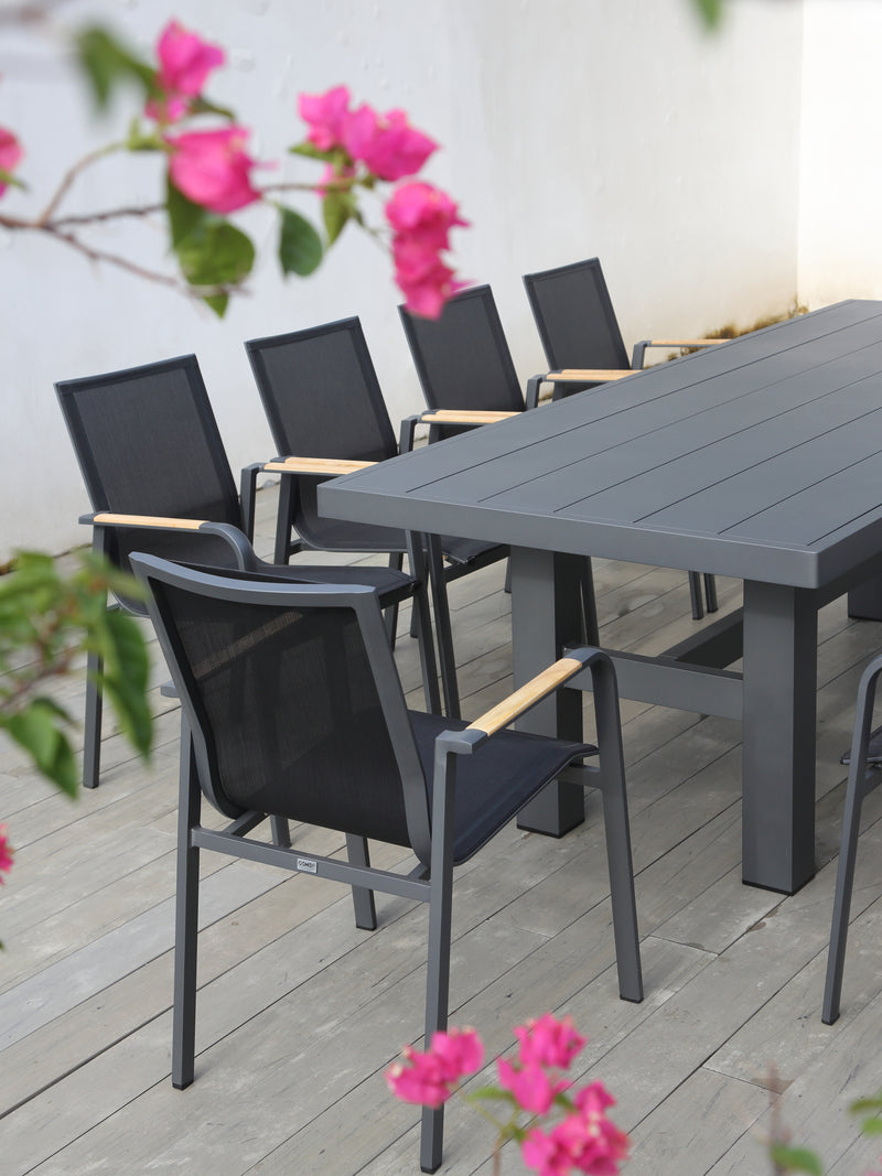 Auburn Dining Table 240cm | Charcoal Aluminium