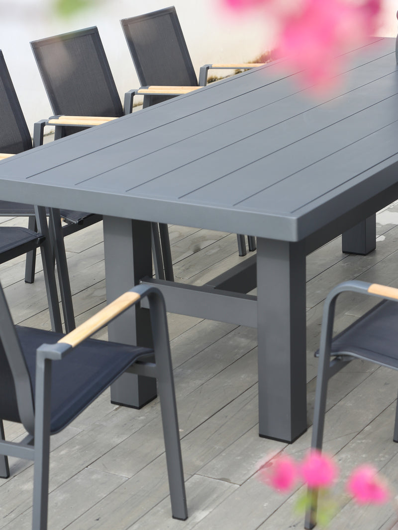 Auburn Dining Table 240cm | Charcoal Aluminium