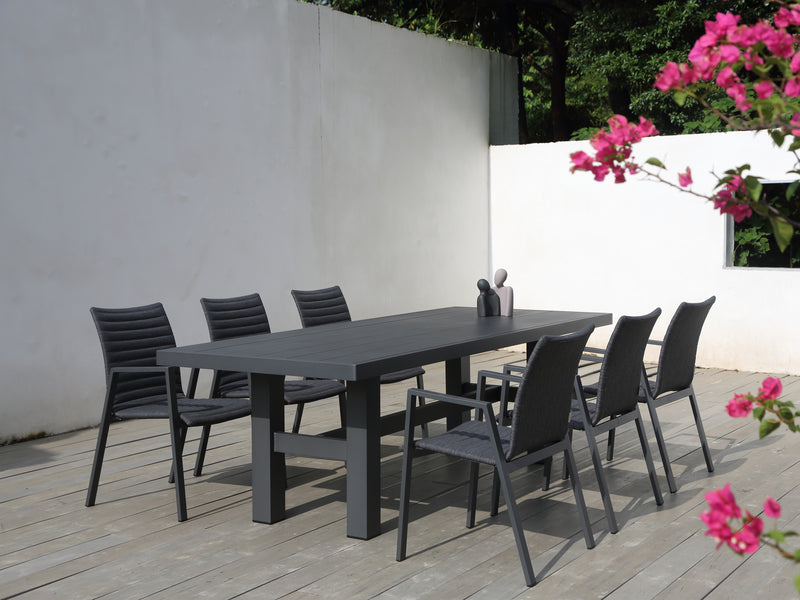 Auburn Dining Table 240cm | Charcoal Aluminium