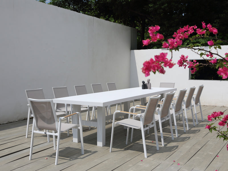 Auburn Dining Table 350cm | White Aluminium