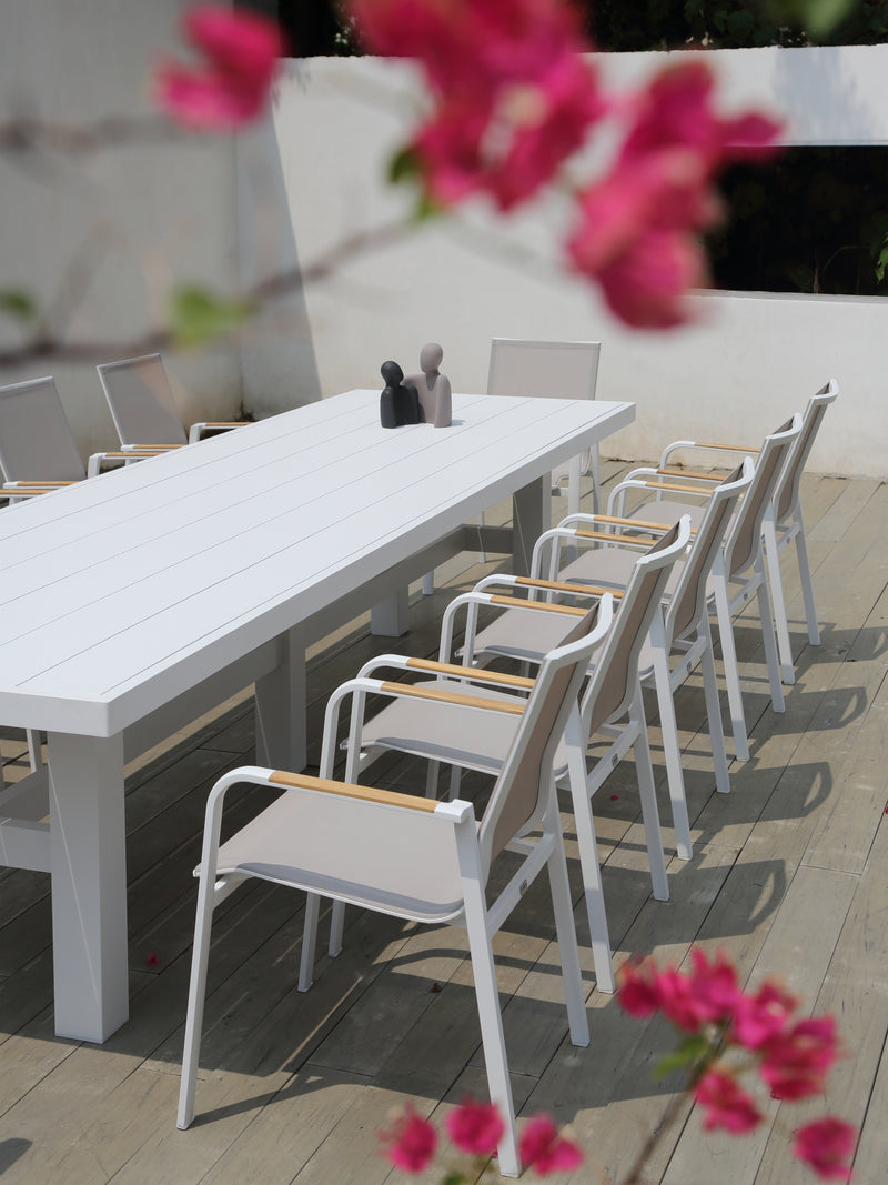 Auburn Dining Table 350cm | White Aluminium