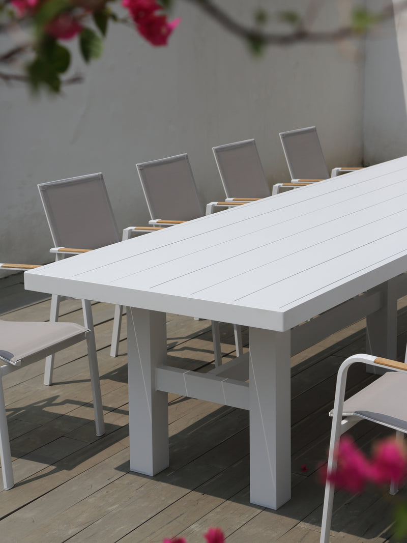 Auburn Dining Table 350cm | White Aluminium