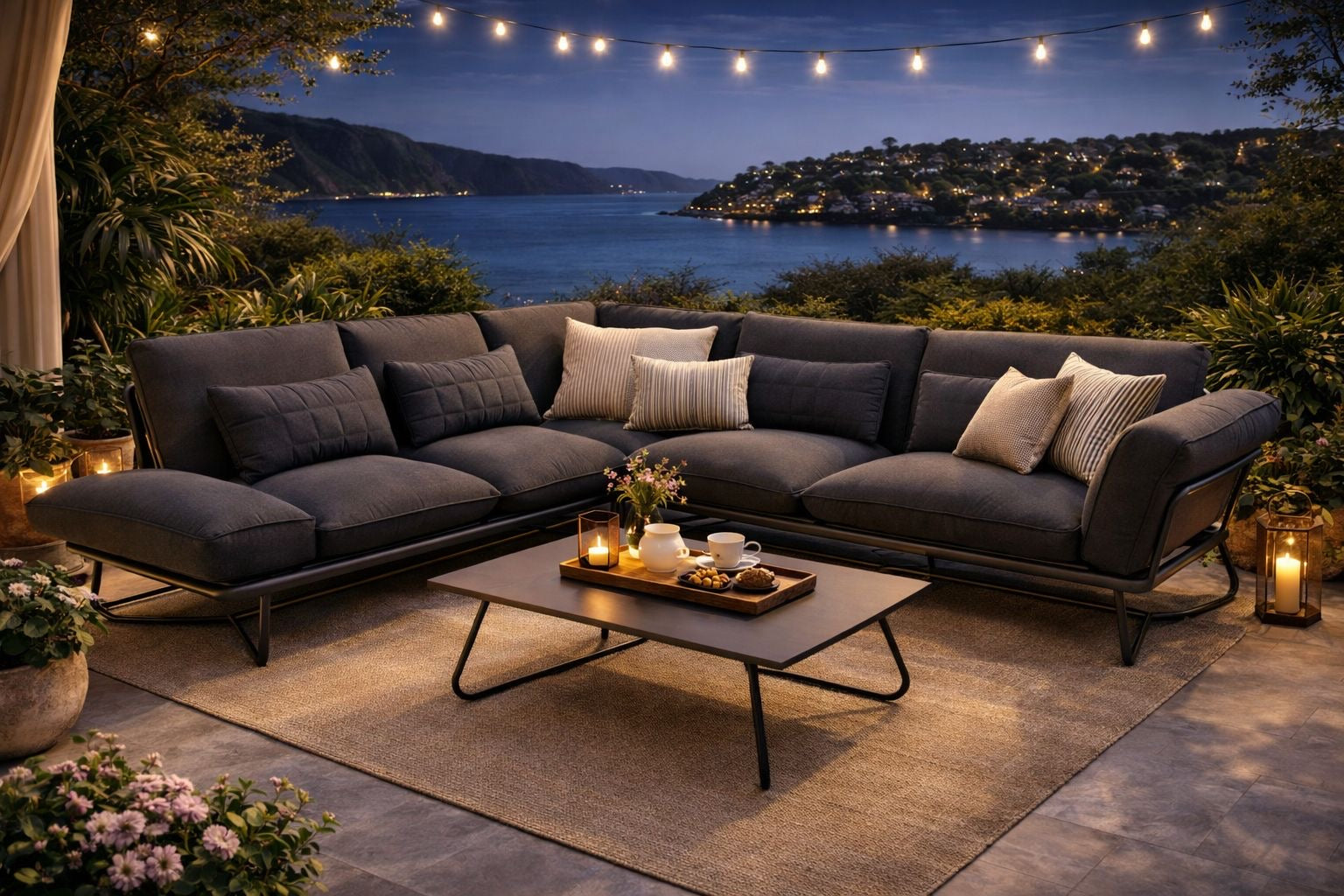 Porsche 5 Pieces Modular | Outdoor Modular Setting | Aluminium & Sunbrella