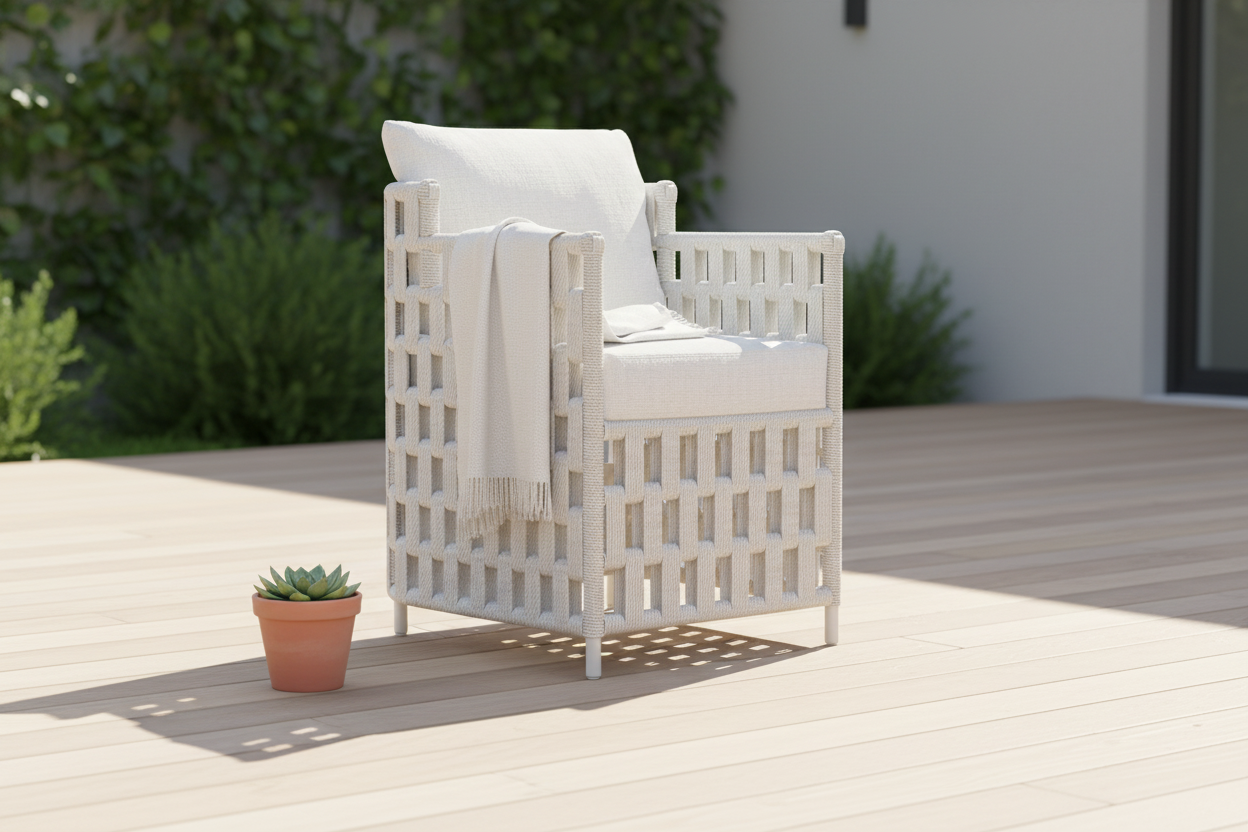 Santa Cruz Carver Chair | White Aluminium & Rope