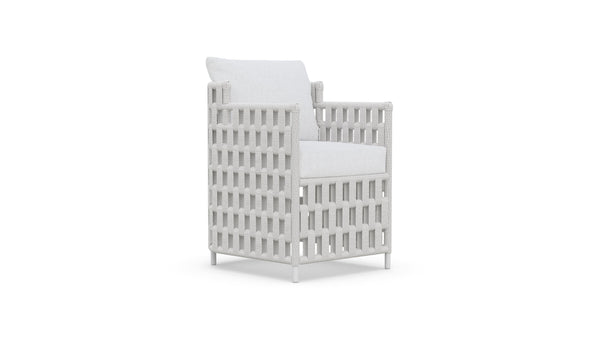 Santa Cruz Carver Chair | White Aluminium & Wicker