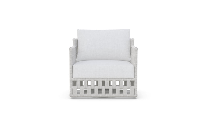 Santa Cruz 3 Pc | Swivel Club | Outdoor Lounge Setting | White Aluminium & Wicker