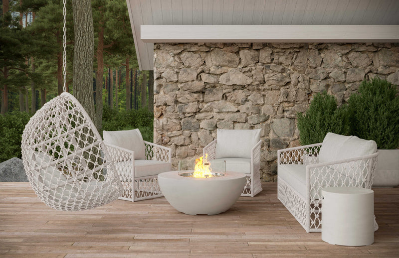 Amelia Outdoor Lounge Setting | White Aluminium & Rope