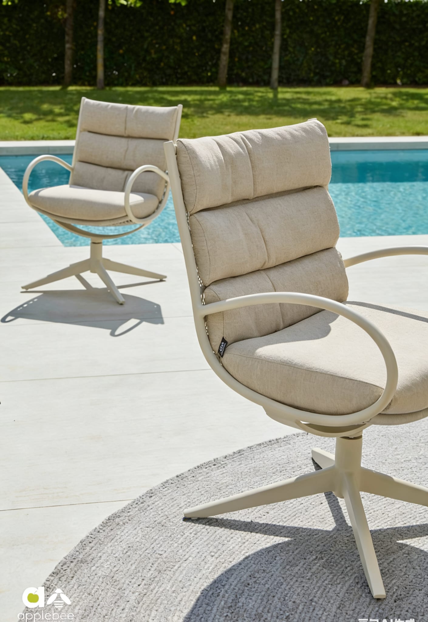 AB Anz Dining Table(220x110cm) 7pc Kit/Set Oyster