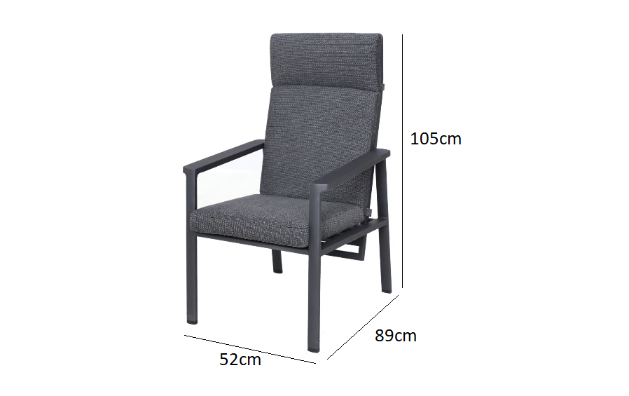 Aska High Back Carver Chair Dark Grey / Anthracite